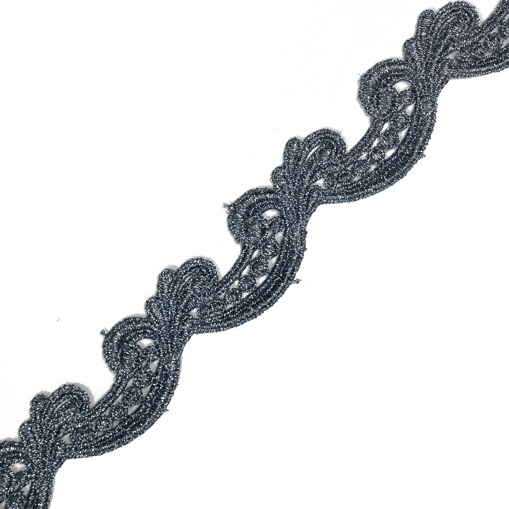 Metallic Navy Guipure Lace Trim - 1.25