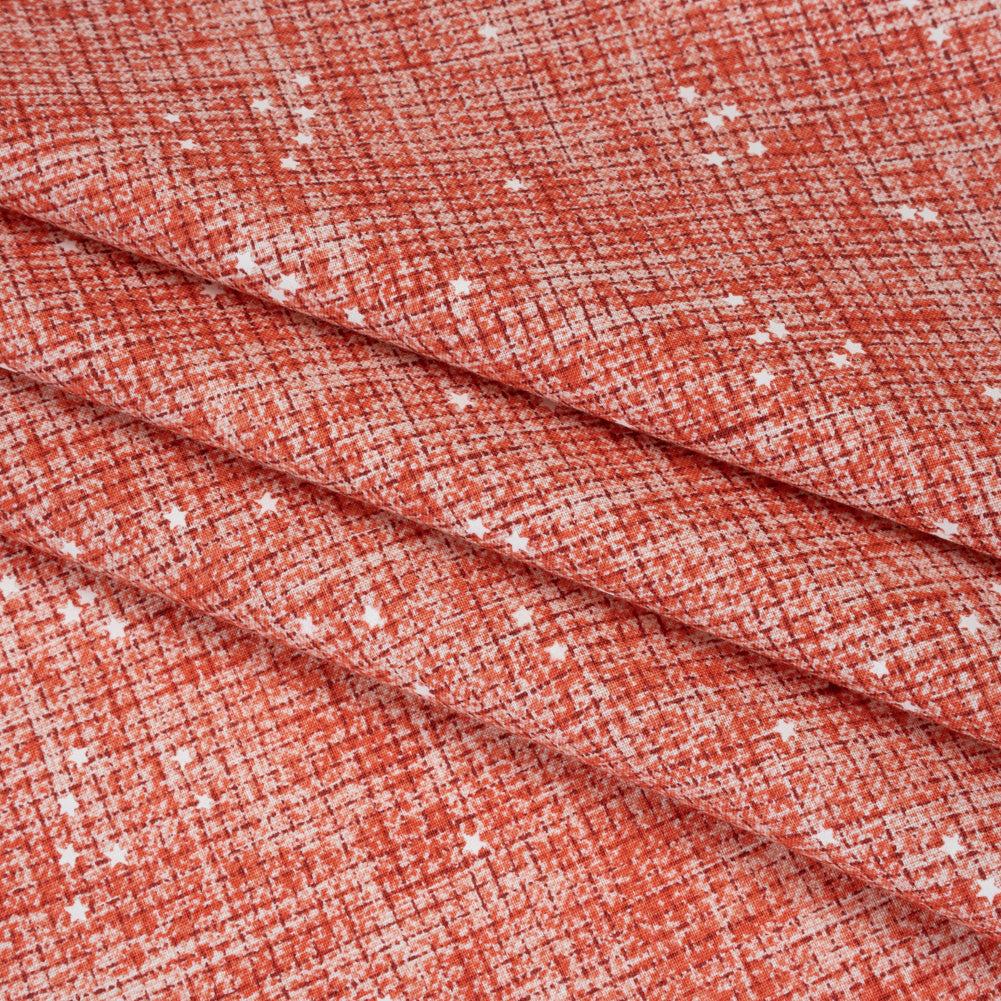 Printed Quilting Cotton by Ghazal Razavi for FIGO Studio - Orange Checks and Stars - Stash Collection - Joann Fabrics