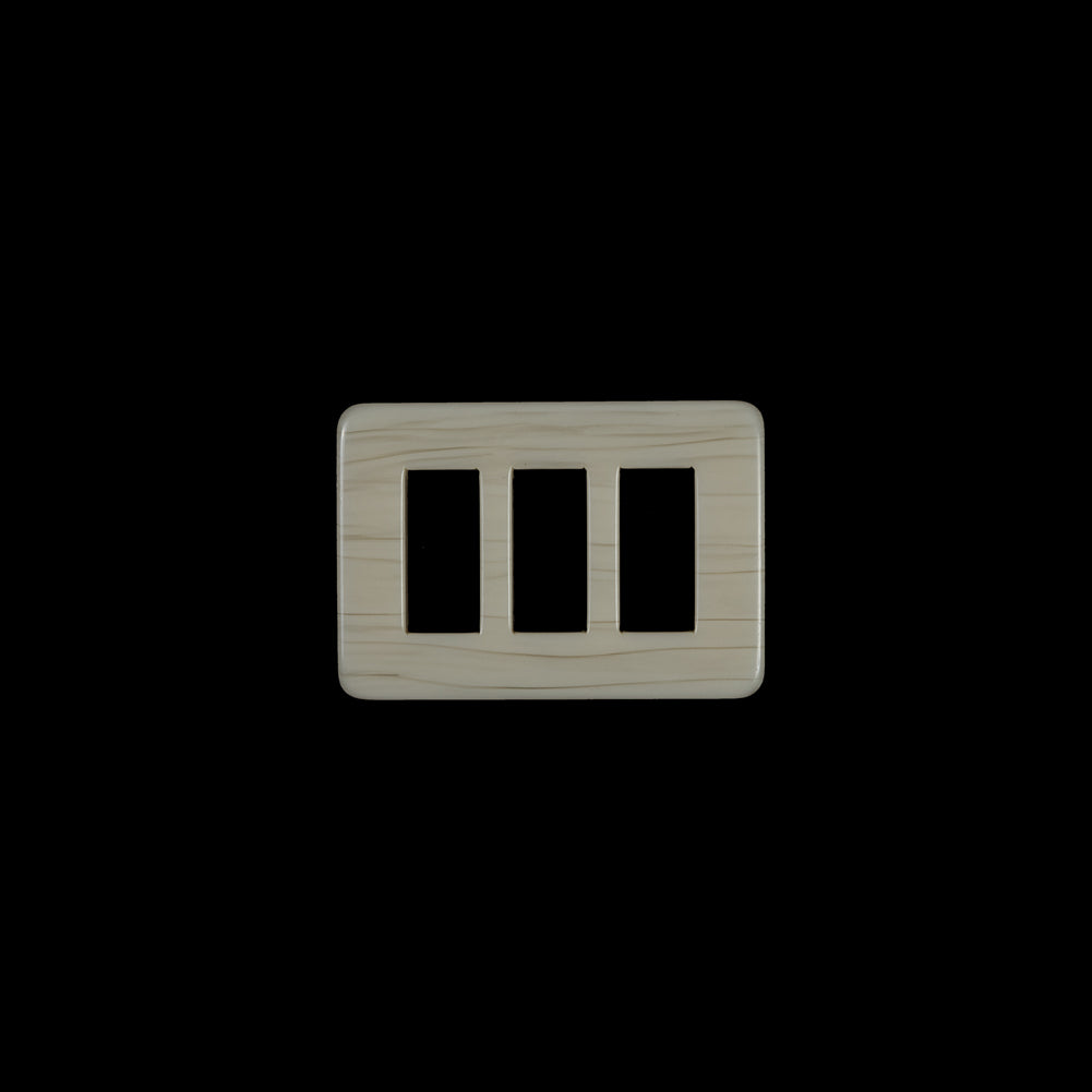 Ivory Rectangular Plastic Buckle - 1.5