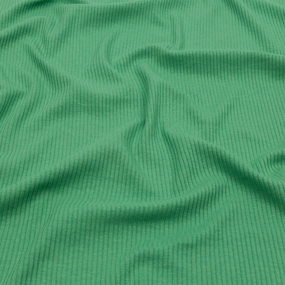 Grass Green Stretch Cotton and Modal 3x3 Rib Knit - Joann Fabrics