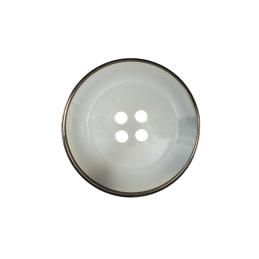Italian Gray Metal Rimmed Plastic Button - 36L/23mm - Joann Fabrics