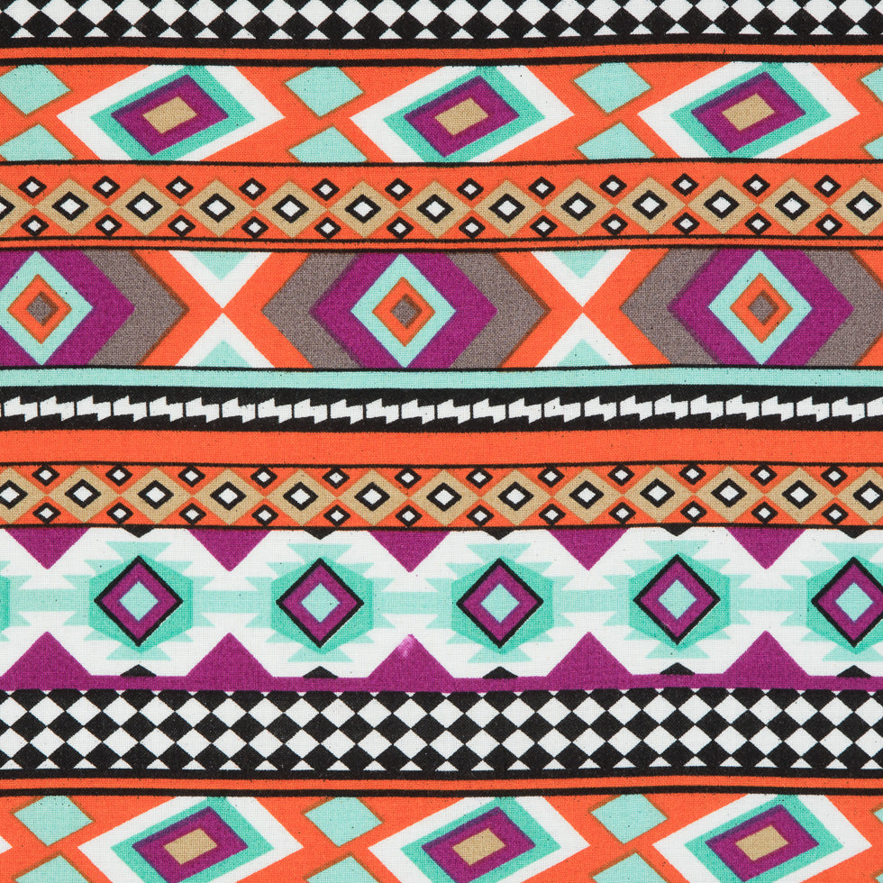 Purple/Orange/Blue Navajo Tribal Printed Rayon Woven - Joann Fabrics