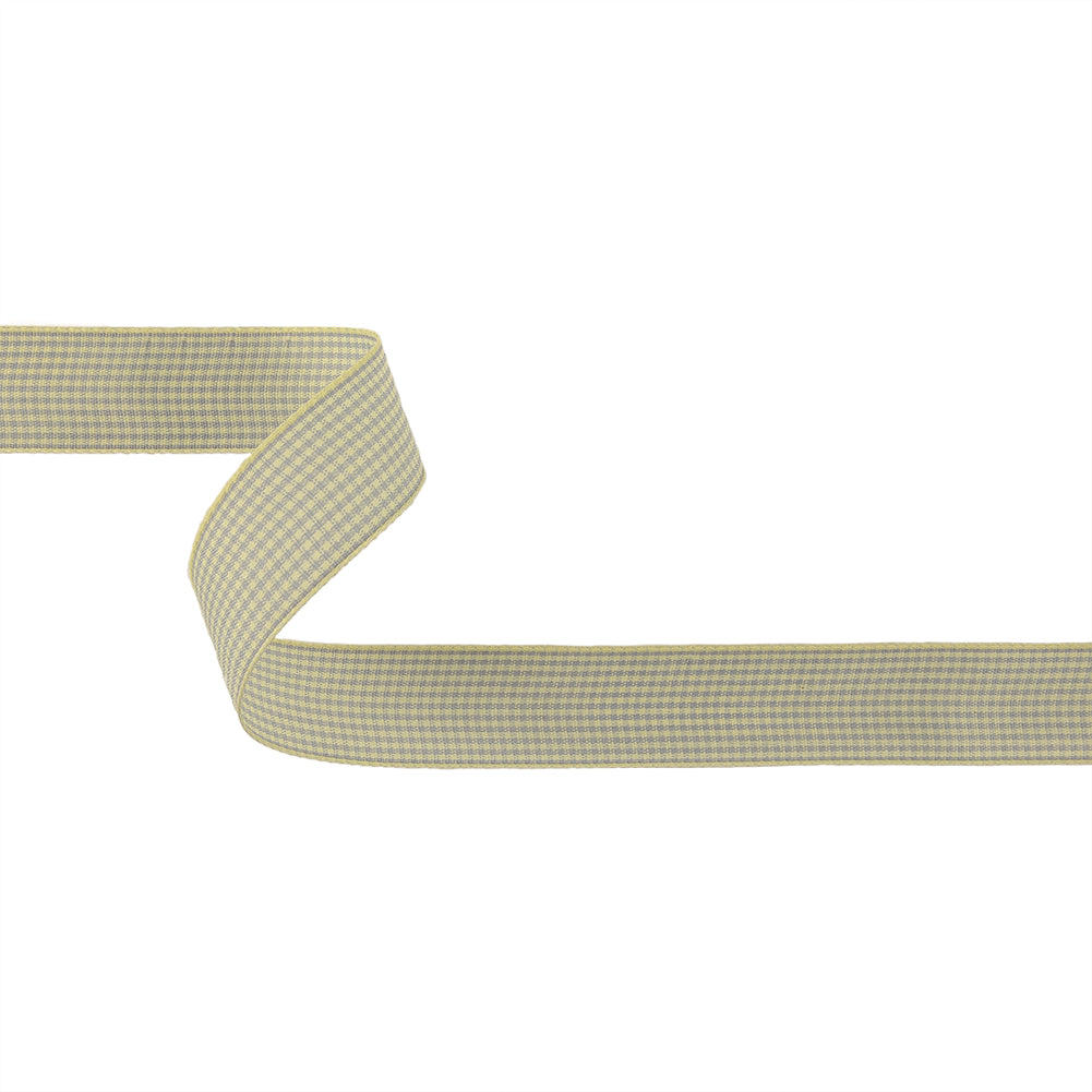 Cool Gray and Cannoli Cream Houndstooth Check Woven Ribbon - 1