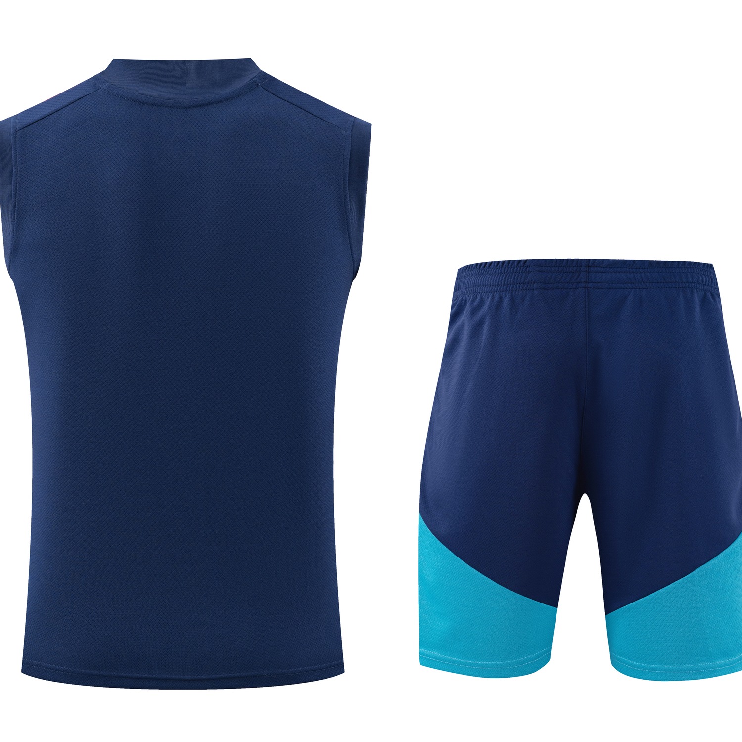 Spain 2026 Two Stars Vest Training Set - Deep Blue Vest and Shorts - UnitedFutballJersey