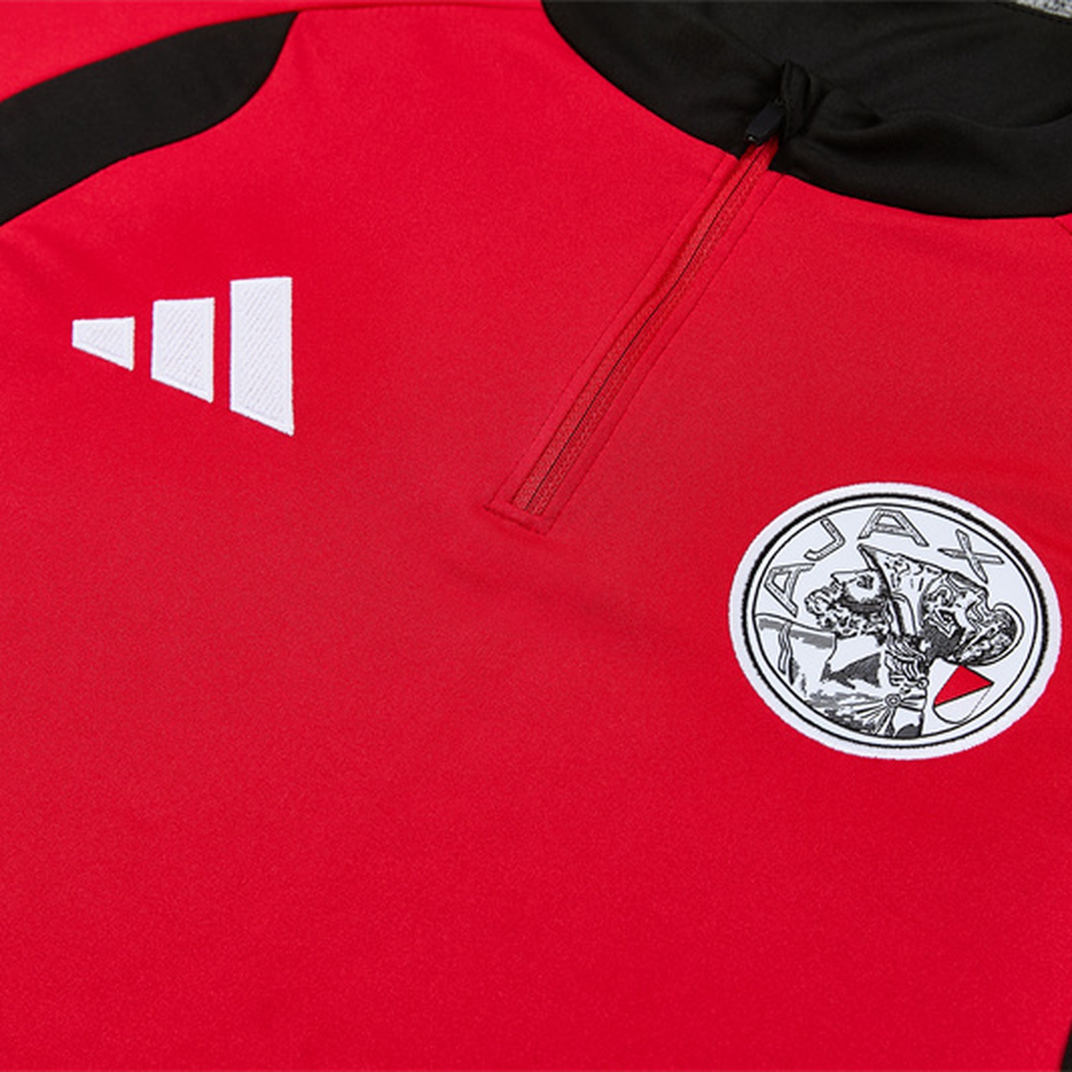 Ajax 26-27 Kids Long Sleeve Training Set - Red Top & Black Pants - UnitedFutballJersey