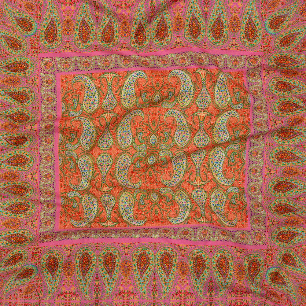 Cotton Voile Panel - Pink Paisley Squares - Laputa's Groundkeeper Print - Mood Exclusive Gisele Collection - Joann Fabrics