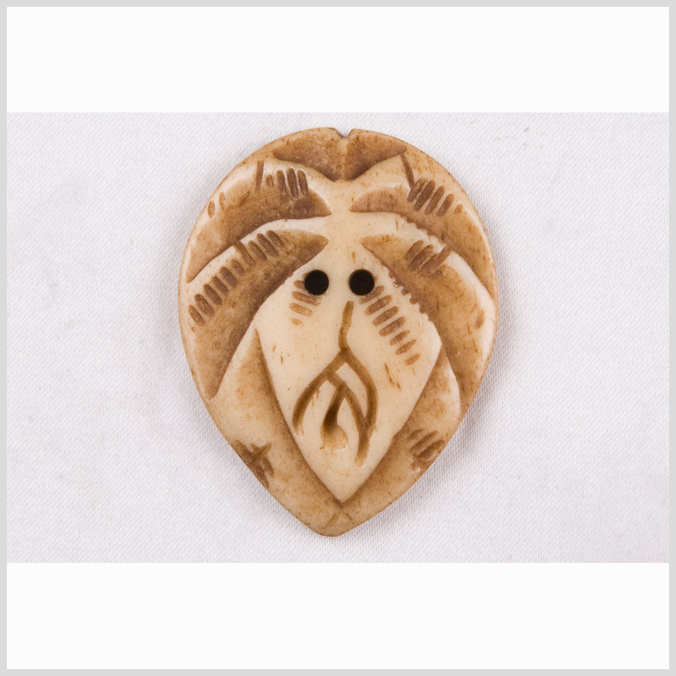 Natural Bone Abstract Leaf-Shaped 2-Hole Button - 66L/42mm - Joann Fabrics