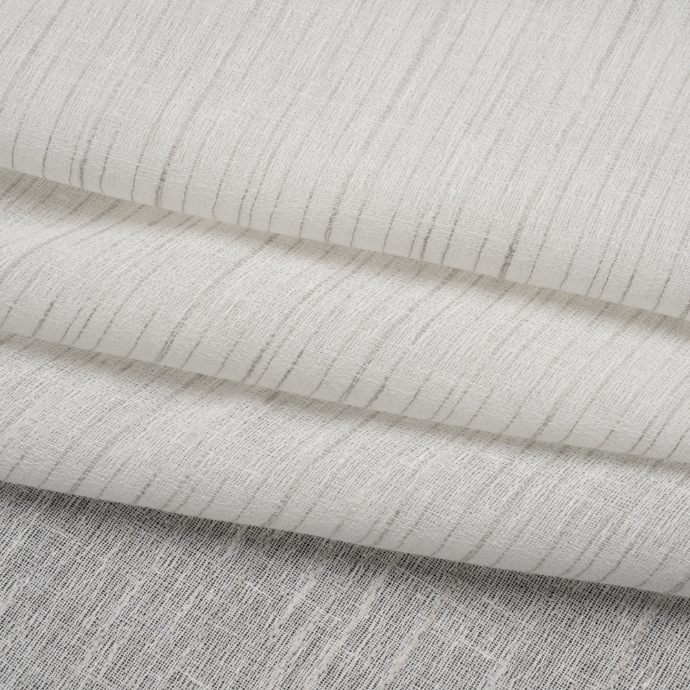 Creped Gauzy Double Wide Drapery Sheers Fabric - Pebble Slubbed Stripes - British Imported - Joann Fabrics
