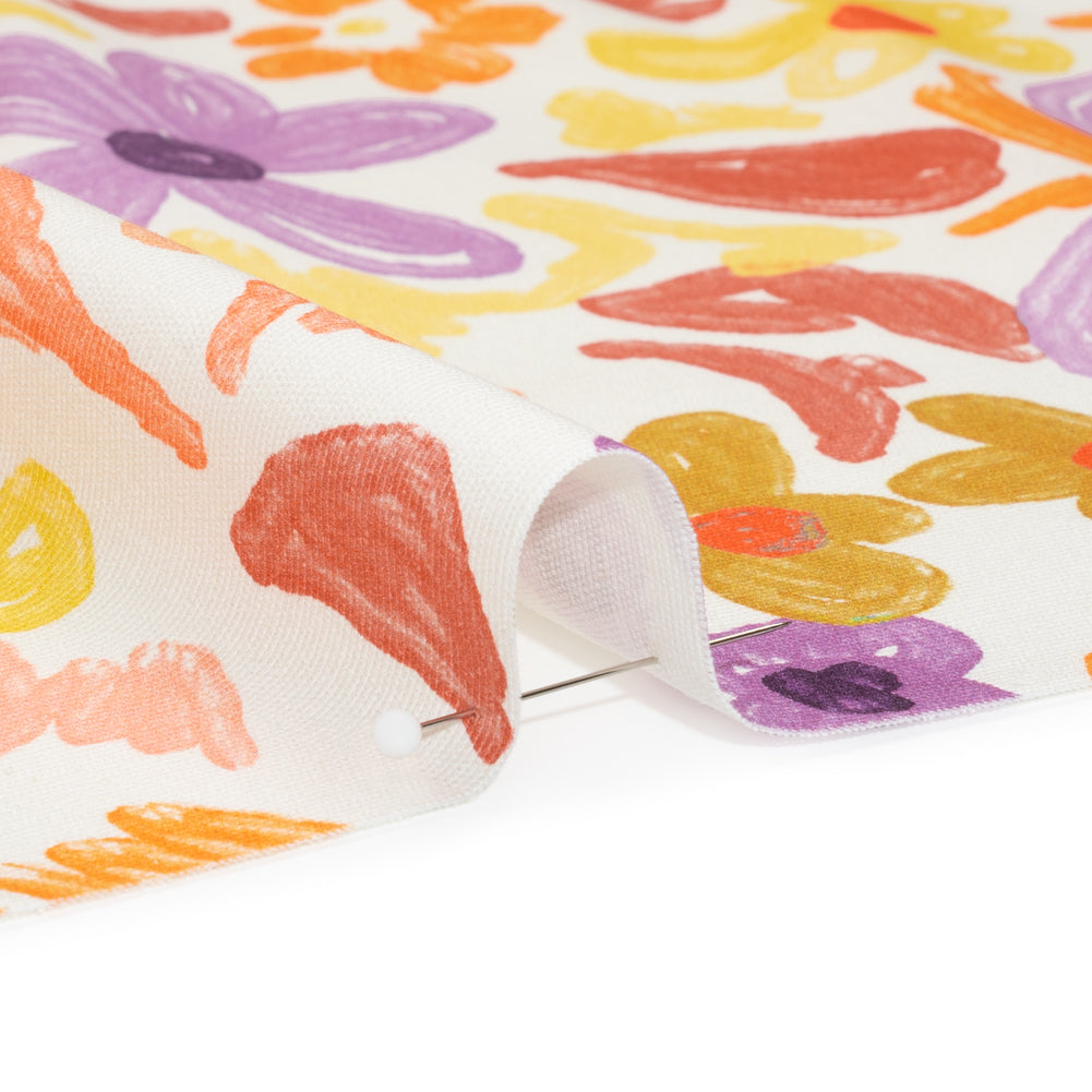 Stretch Cotton Canvas Print - Purple, Orange and Yellow Floral - Mood Exclusive Downright Dandy - Joann Fabrics