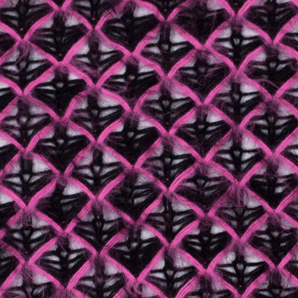 Lacey Diamonds Acrylic Knit - Black and Hot Pink - Joann Fabrics