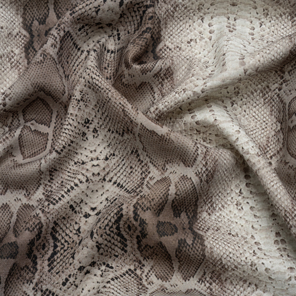 Linen and Rayon Woven - Gray Snakeskin - Midnight Lurking Print - Mood Exclusive Kilimanjaro Collection - Joann Fabrics