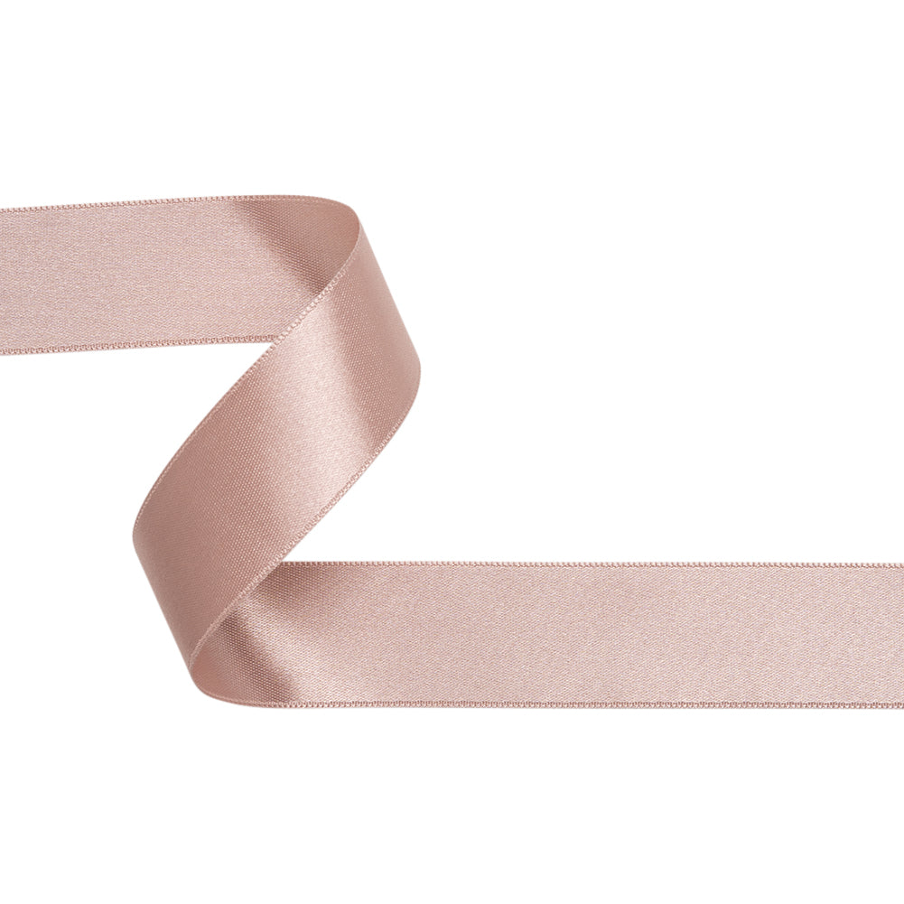 Dusty Rose Double Face French Satin Ribbon - 1