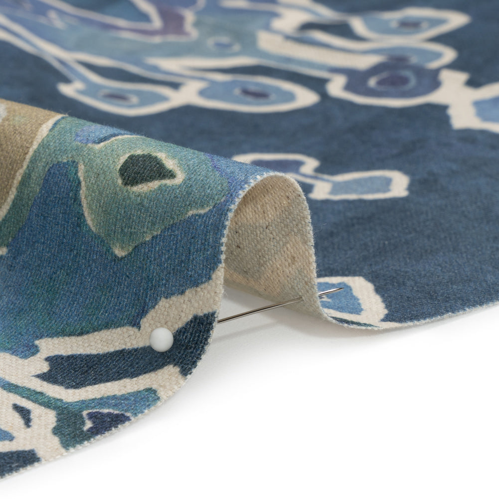 Cotton and Linen Canvas Print - Indigo Painted Diamonds - British Imported - Joann Fabrics