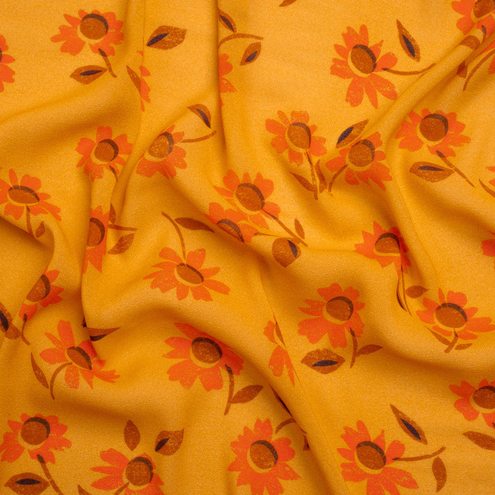 Mood Exclusive Yellow Ochre Dear Dahlia Viscose Georgette - Joann Fabrics