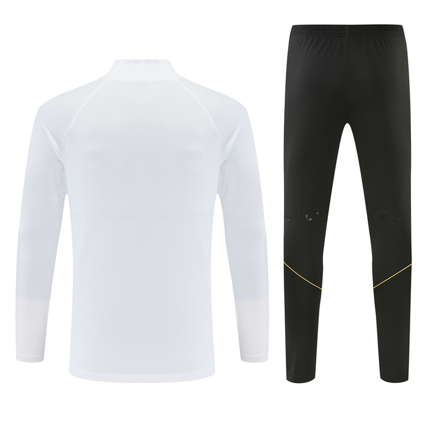 Barcelona 26-27 Purple Trim Kids Long Sleeve Training Set - White Top & Black Pants - UnitedFutballJersey