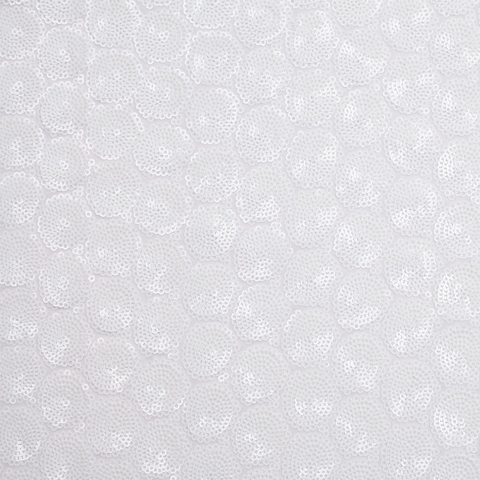 Polyester Mesh with Clustered Baby Sequins - White - Joann Fabrics