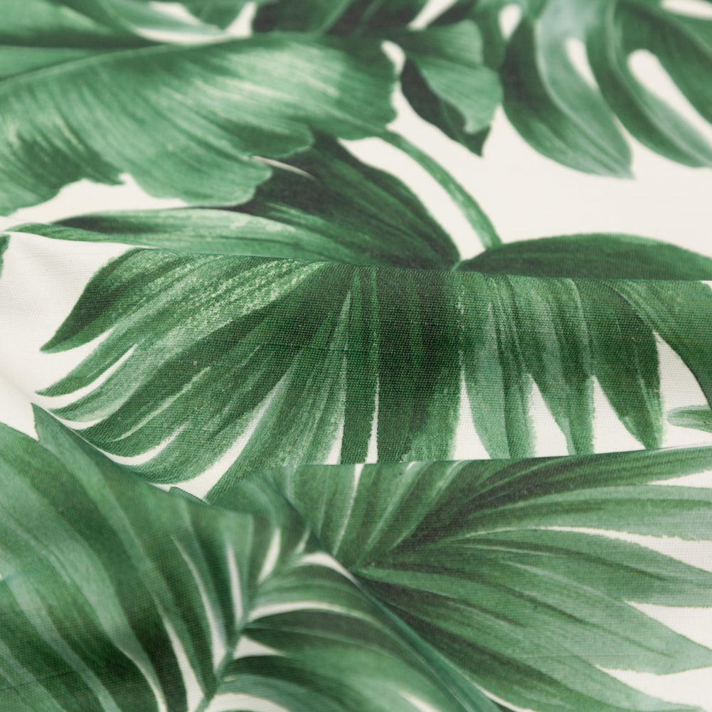 Dark Green Tropical Leaves Printed Woven - Joann Fabrics