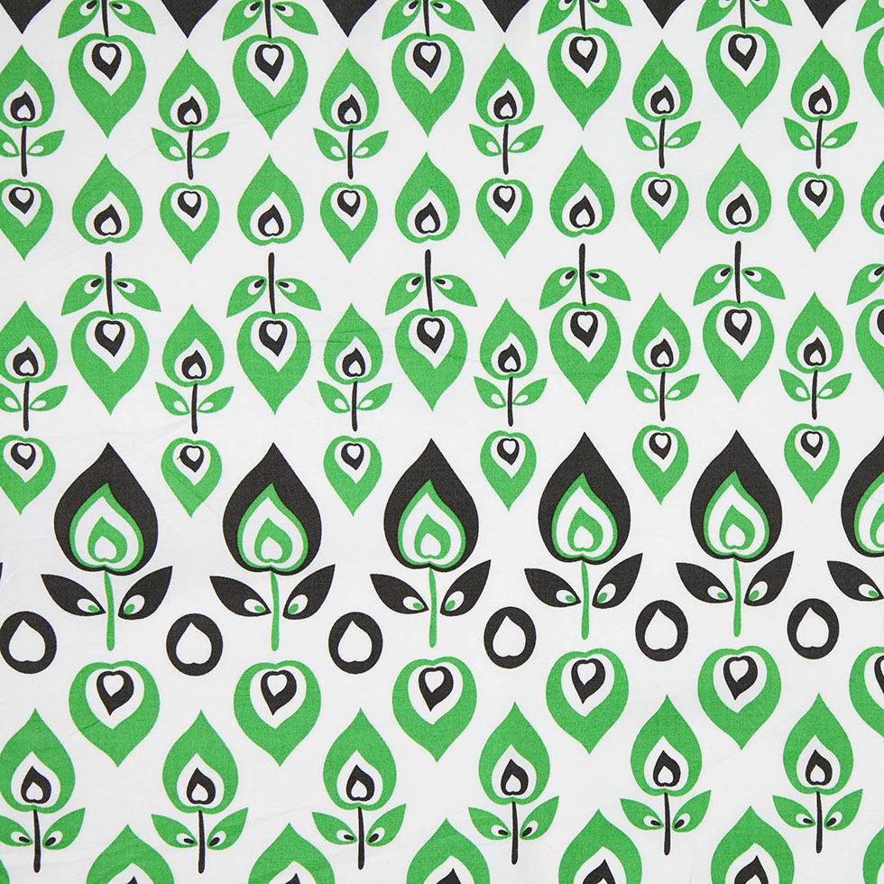 Green and Black Retro-Style Stretch Cotton Print - Joann Fabrics