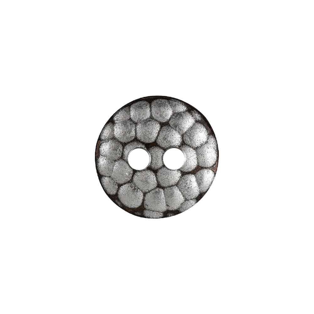 Italian Silver Geometric 2-Hole Metal Saucer Button - 24L/15mm - Joann Fabrics