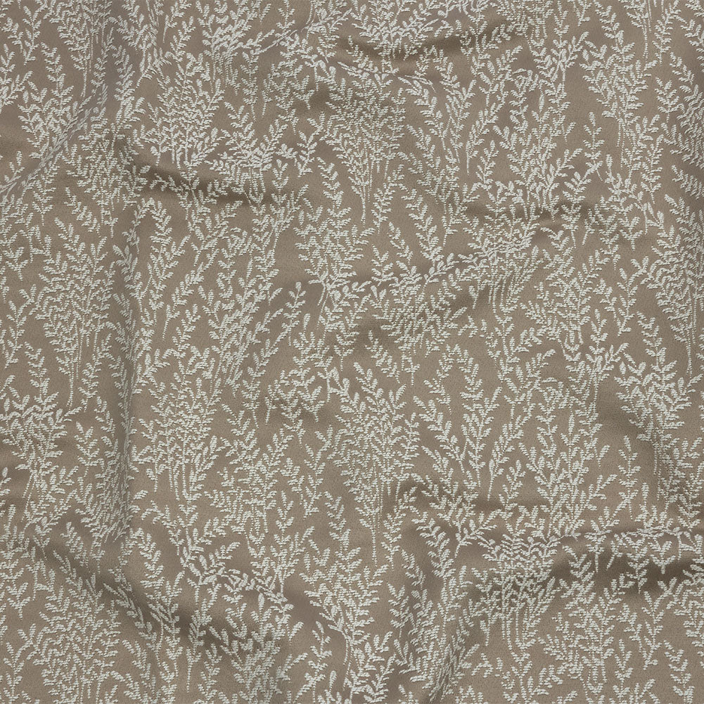 Drapery Jacquard - Putty Little Leaves - British Imported - Joann Fabrics