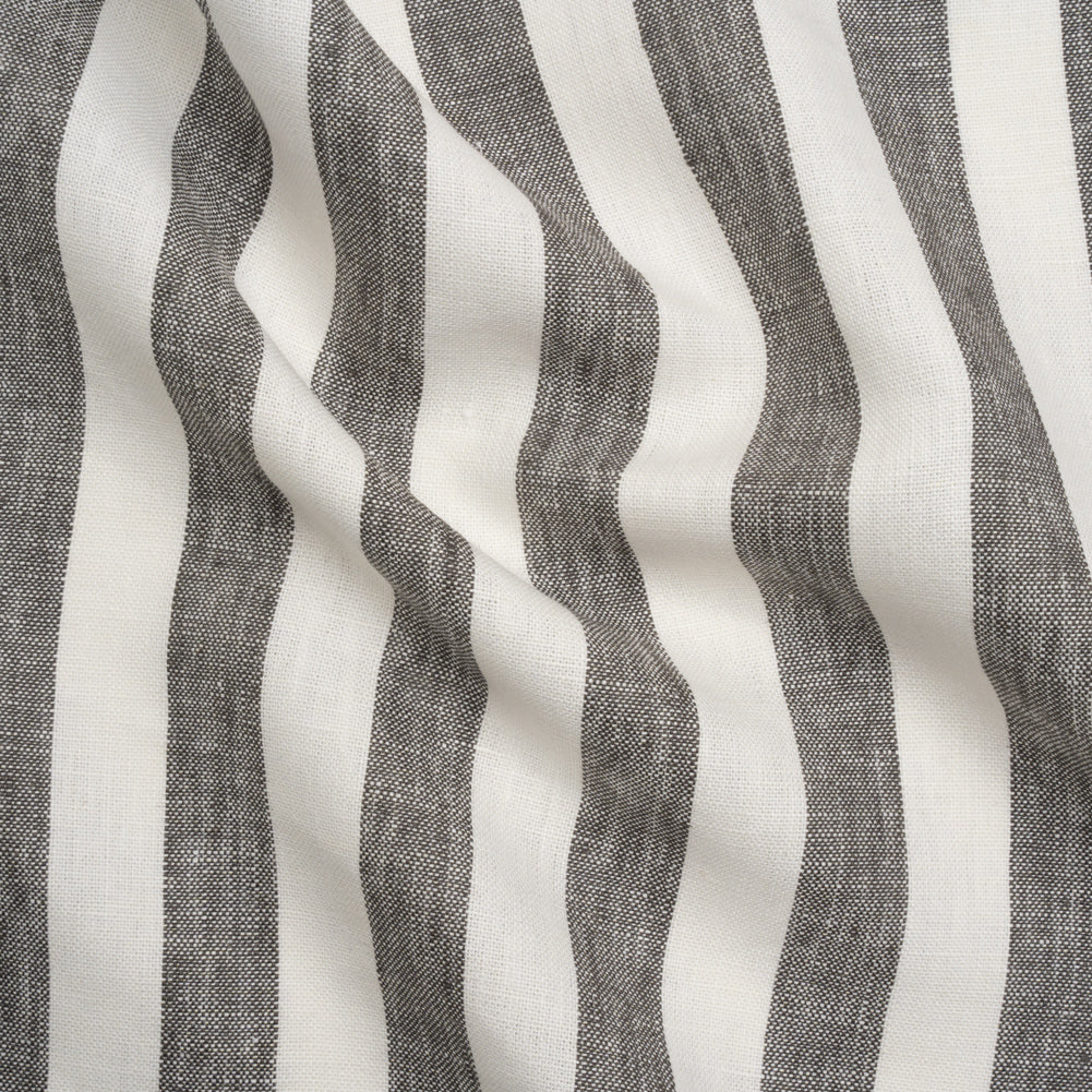 Medium Weight Linen Woven - Smoke Gray and Cream Awning Stripes - Joann Fabrics