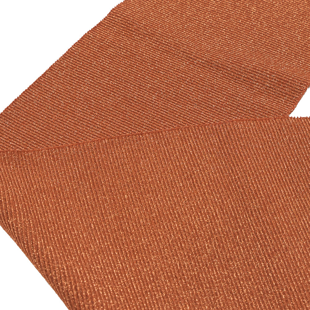 Texas Orange Sparkle Rib Knit Trim - 7