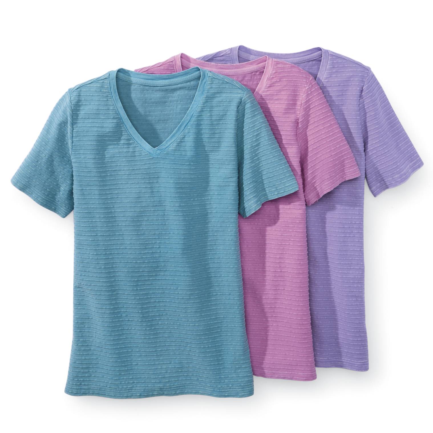 Raised Rib Vneck Top - Northstyle Catalog