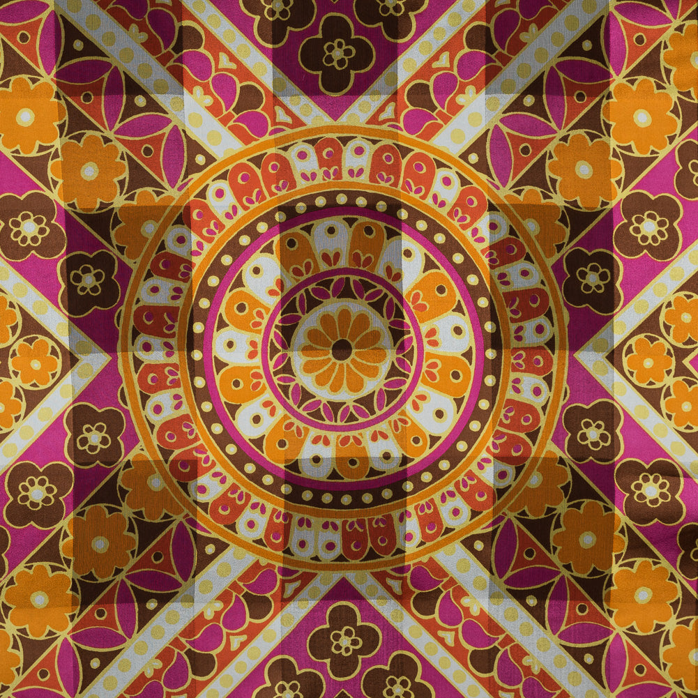 Famous NYC Designer Marigold and Magenta Printed Floral Panel - Joann Fabrics
