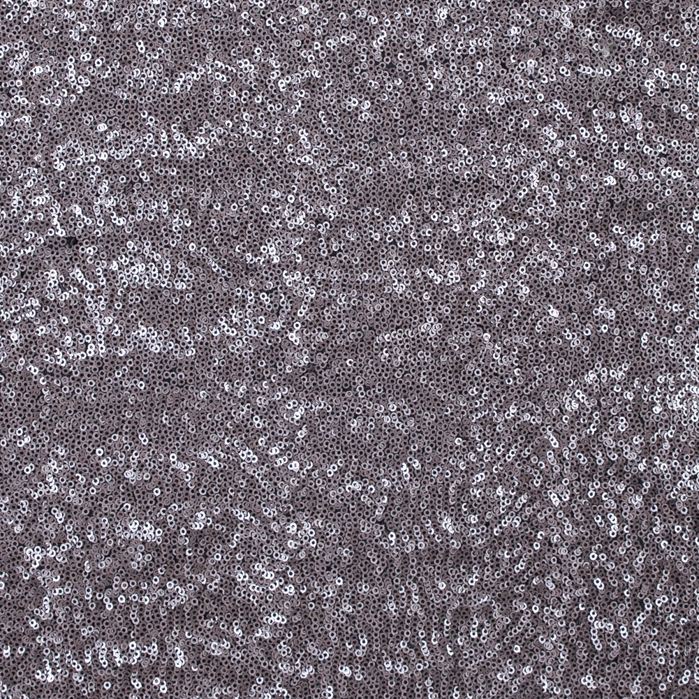 Phillip Lim Silver All Over Sequins on a Black Stretch Mesh - Joann Fabrics