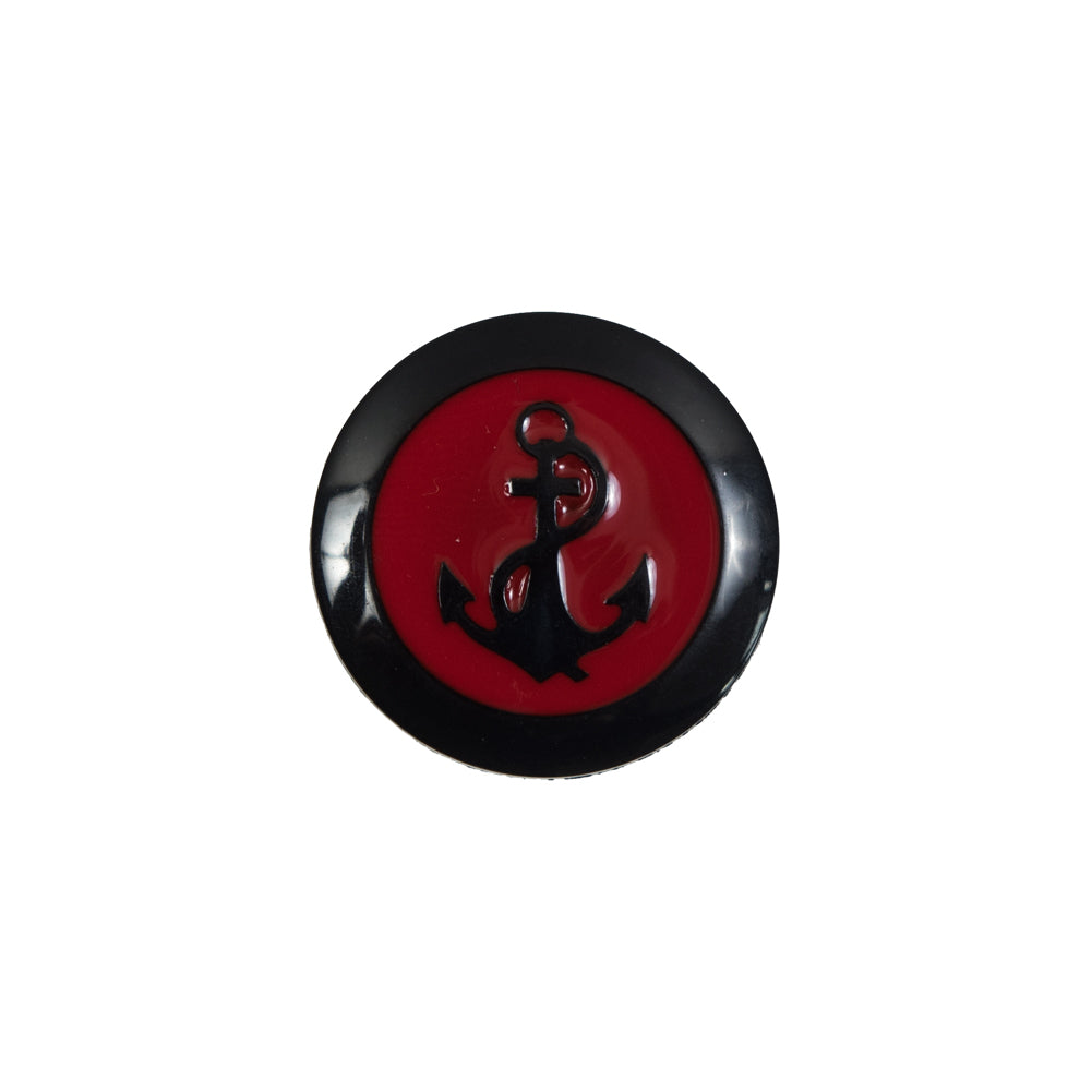 Italian Red and Navy Anchor Shank Back Button - 28L/18mm - Joann Fabrics