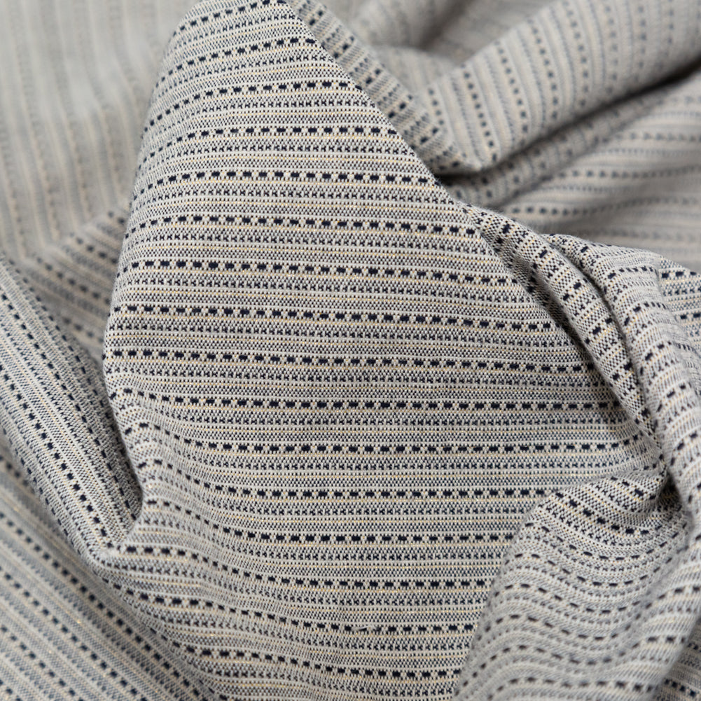 True Navy and Metallic Gold Striped Cotton Tweed - Joann Fabrics
