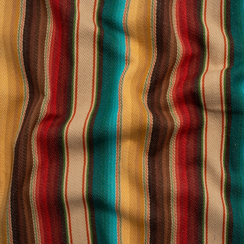 Arizona Red, Yellow Ochre and Turquoise Gradient Stripes Cotton Twill - Joann Fabrics