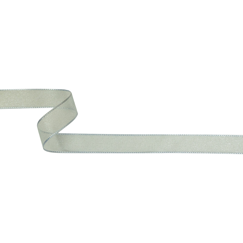 Pale Blue Shimmering Organza Ribbon with Woven Edges - 0.75