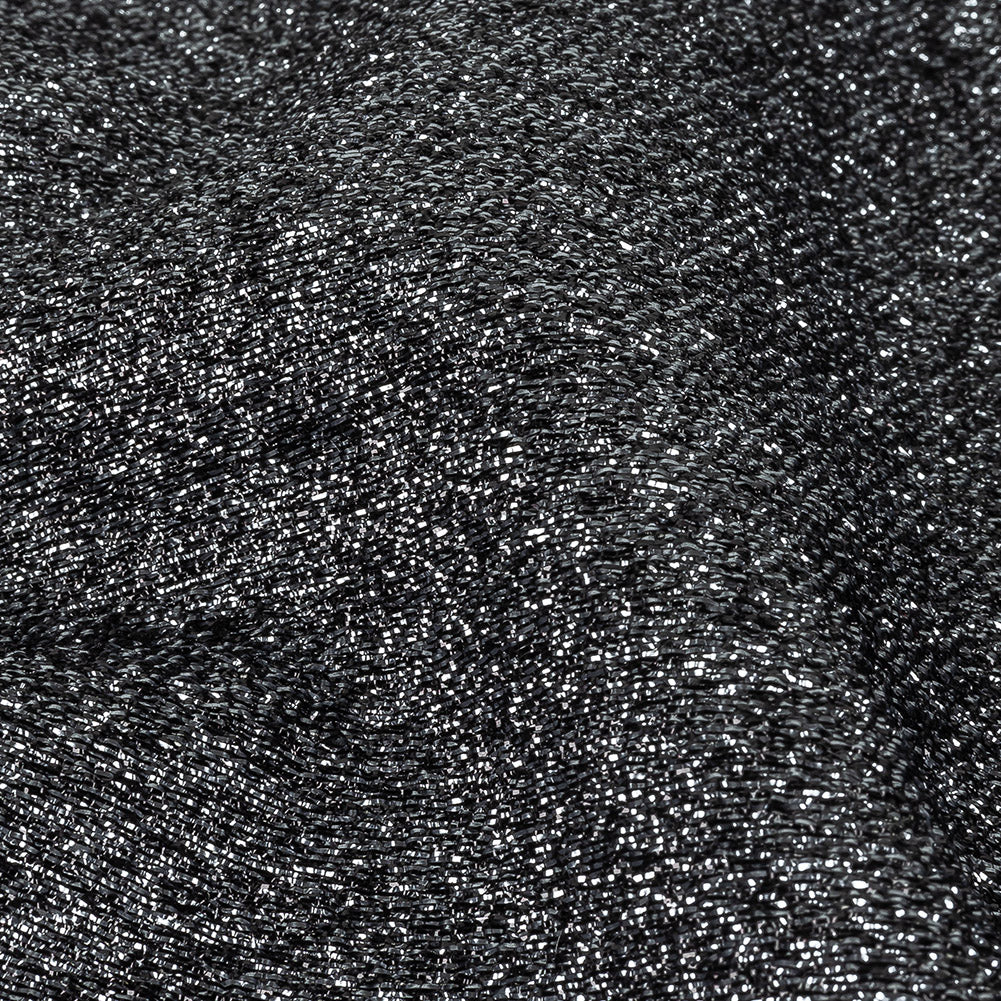 Cygnus Metallic Black and Silver Crinkled Lame Luxury Brocade - Joann Fabrics