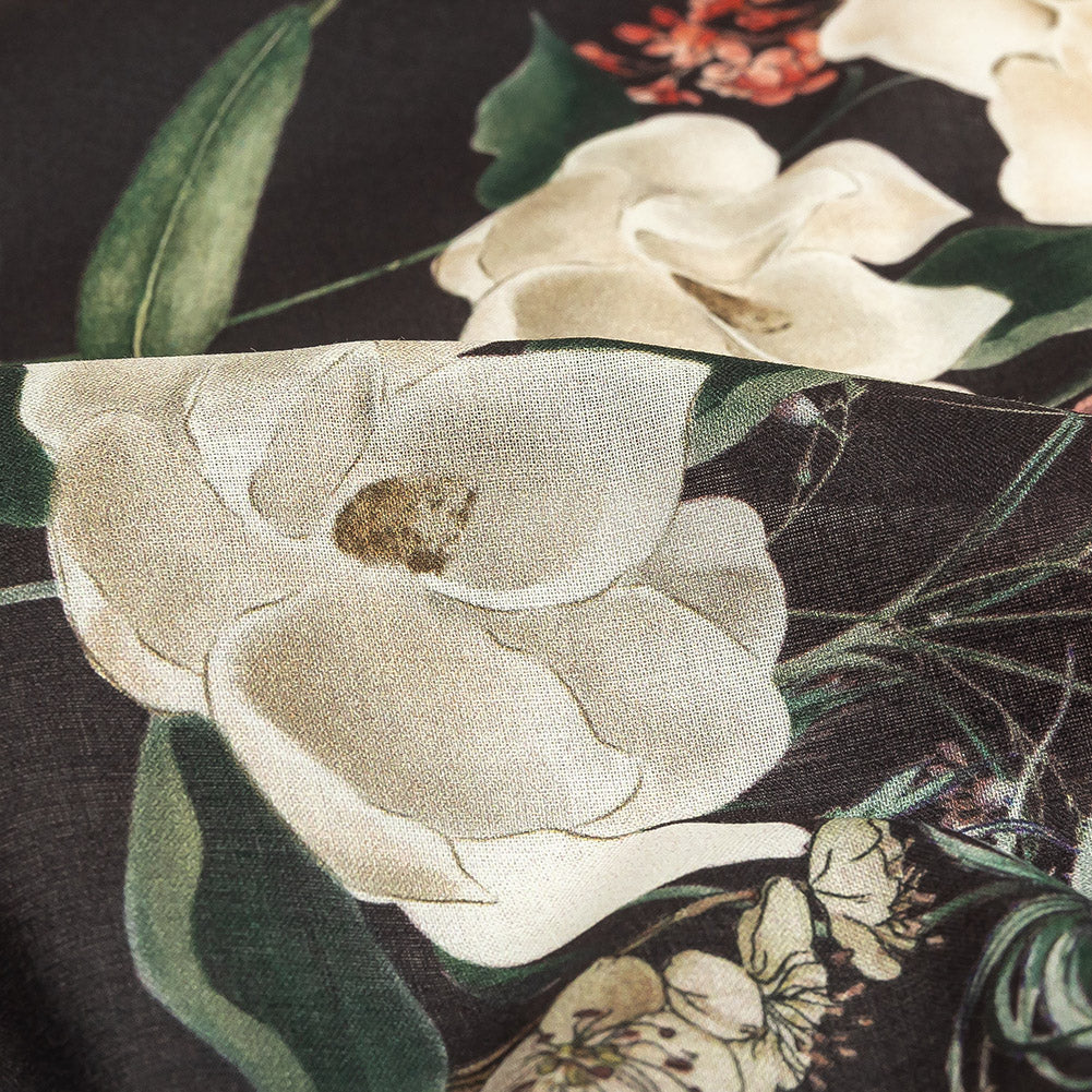 Cotton Voile Print - Black Bean Floral - Mood Exclusive Baroque Bouquet - Joann Fabrics