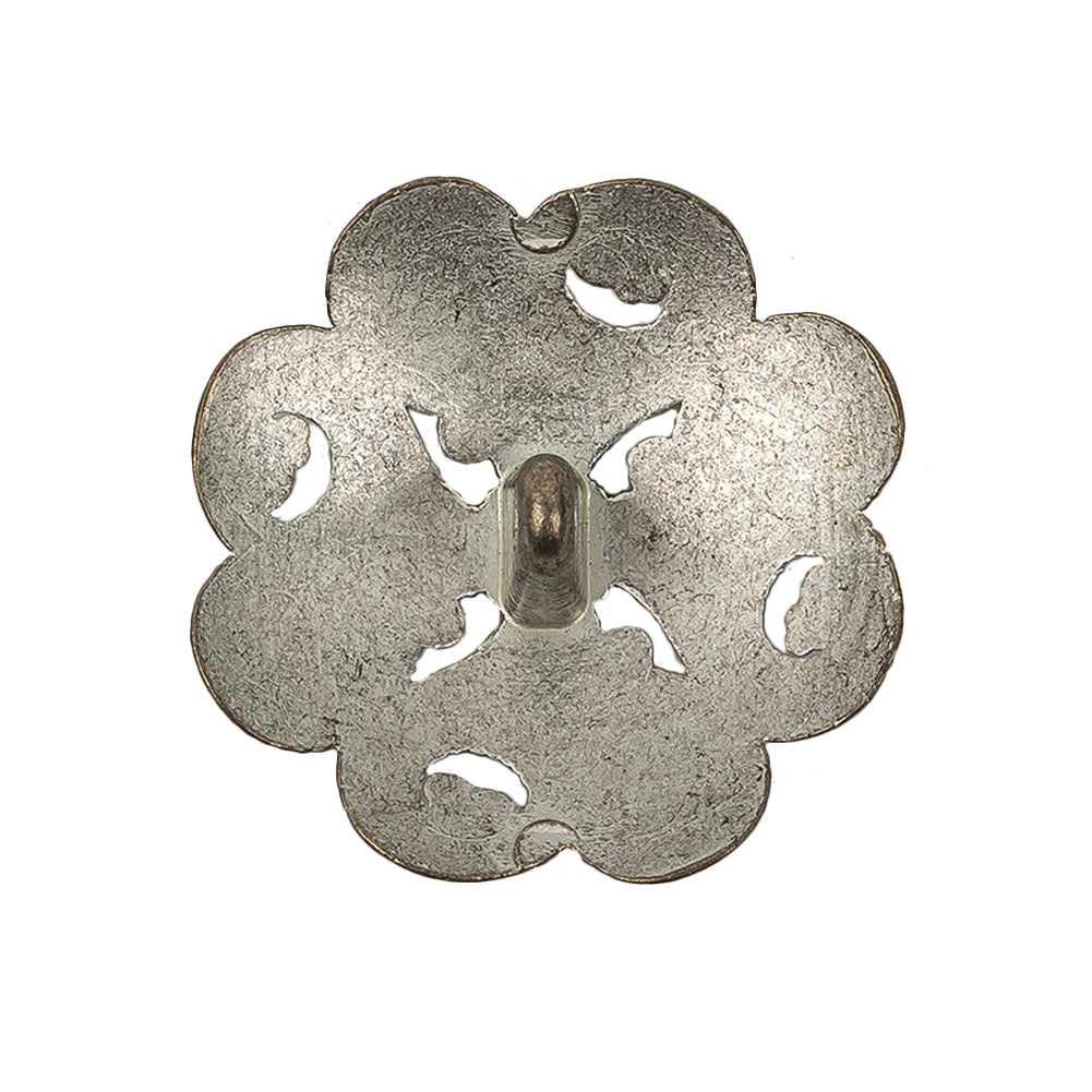 Italian Silver Brass Floral Shank Back Button - 44L/28mm - Joann Fabrics