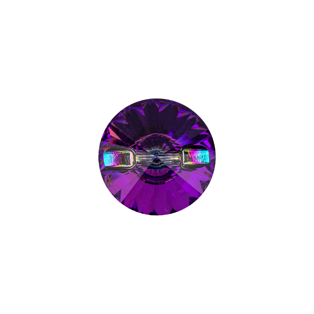 Vintage Swarovski Heliotrope and Gunmetal Unfoiled Self Back Button - 22L/14mm - Joann Fabrics