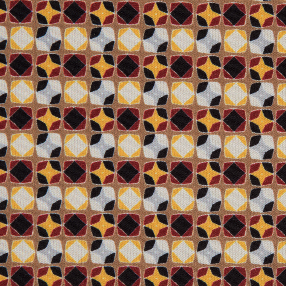 Italian Yellow Geometric Digitally Printed Stretch Polyester - Joann Fabrics