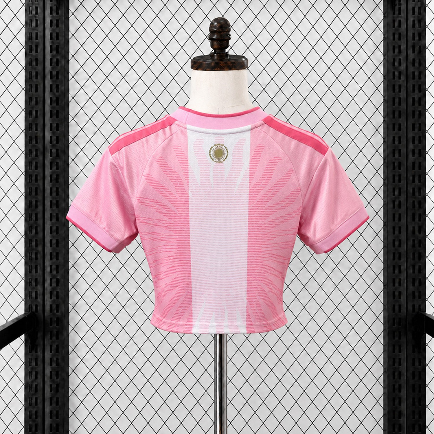 Women's Argentina 2026 MESSI Tribute Pink Cropped Jersey - Fans Version - UnitedFutballJersey
