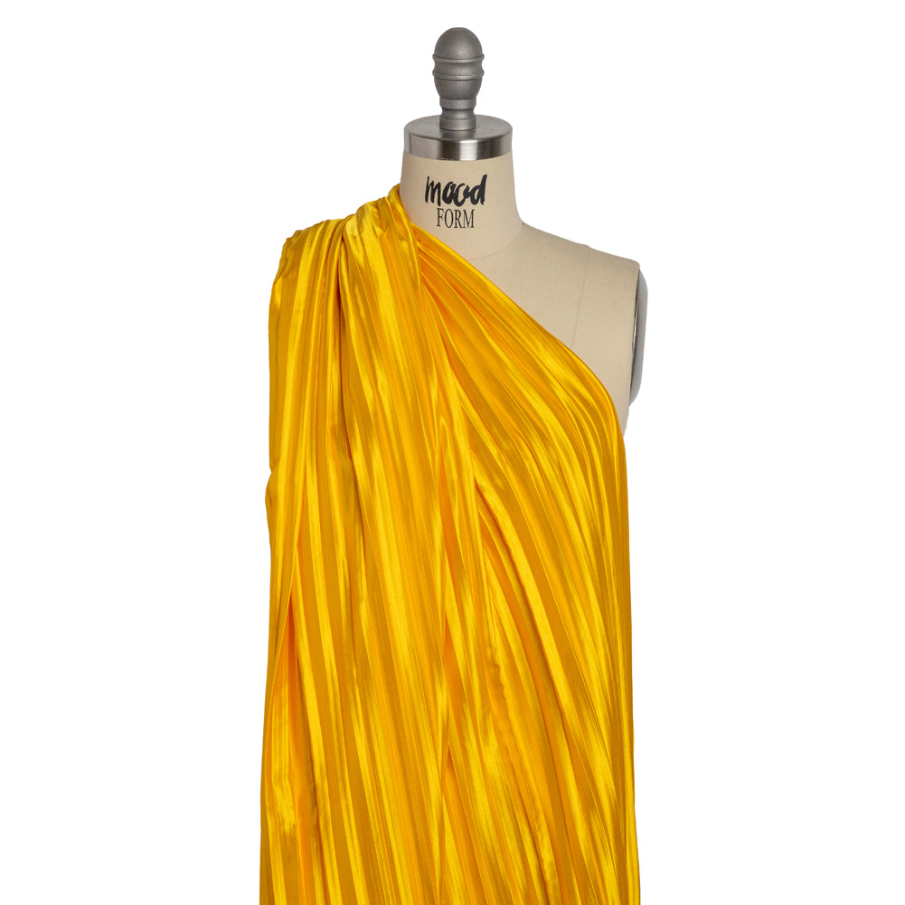 Pleated Stretch Satin - Gamboge - Andreas Collection - Joann Fabrics