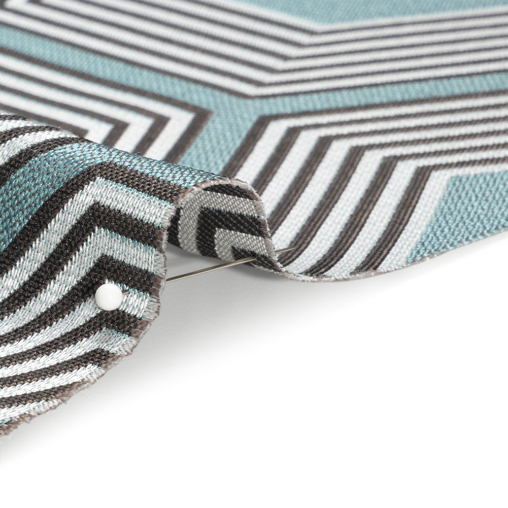 Teal, Charcoal and Gray Reverberating Hexagons Polyester Jacquard - Joann Fabrics