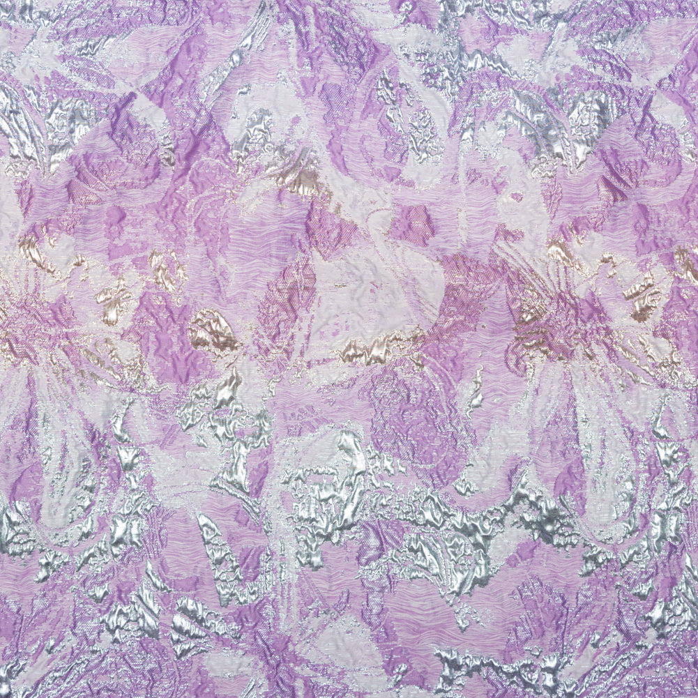 Metallic Golden Egg, African Violet and Winsome Orchid Abstract Luxury Brocade - Joann Fabrics