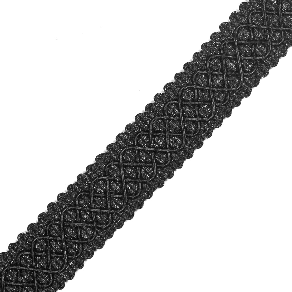 Black Lattice Braided Trim - 1
