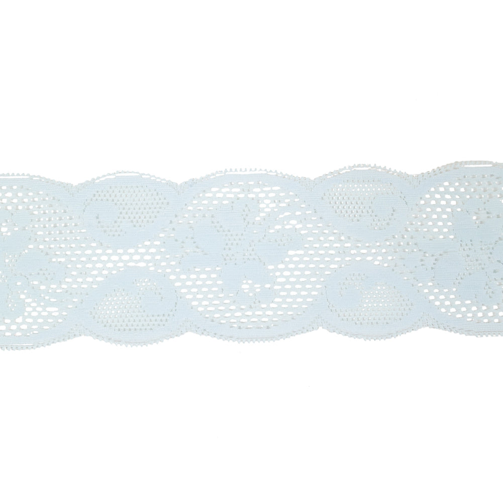 Pale Blue Classical Floral Lace Trim - 3
