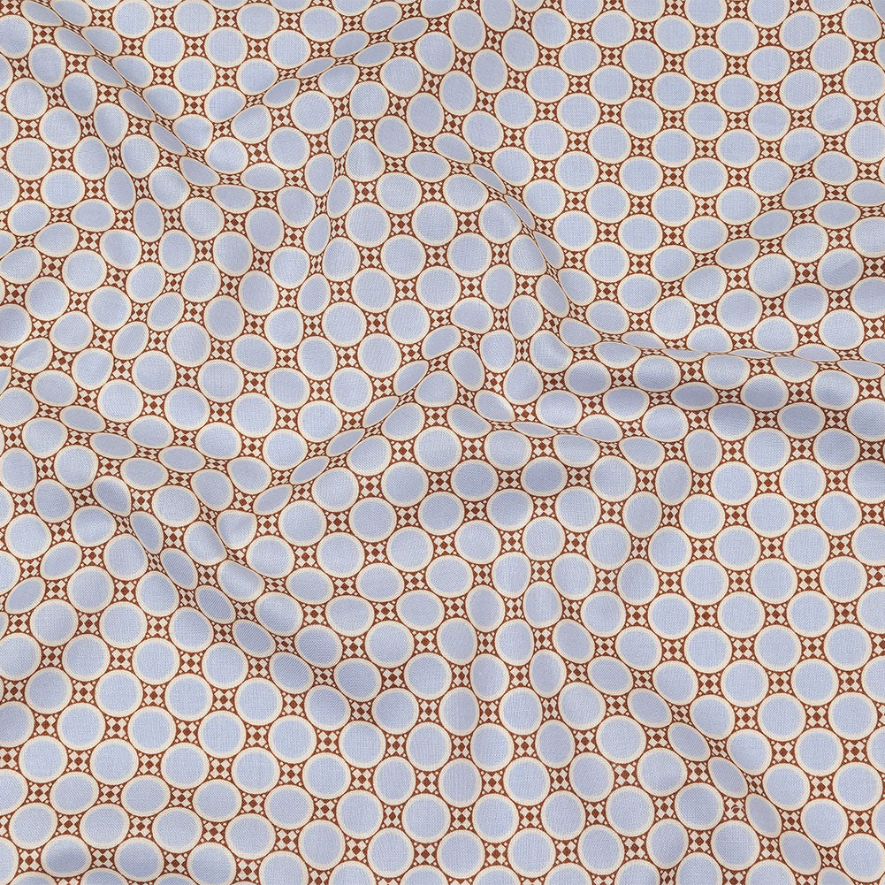 Baby Blue, Brown and Rainy Day Deco Dots Cotton Calico - Joann Fabrics