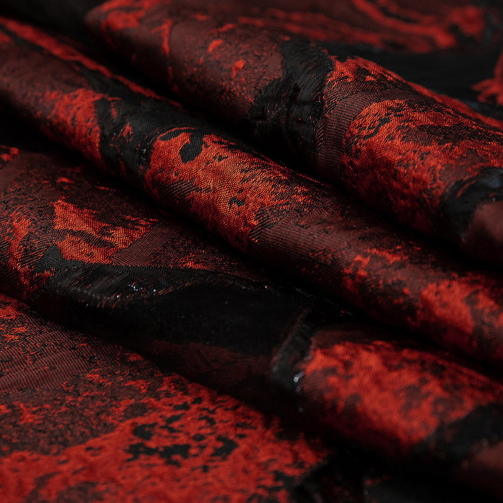 Metallic Black and Red Abstract Burnout Luxury Brocade - Joann Fabrics