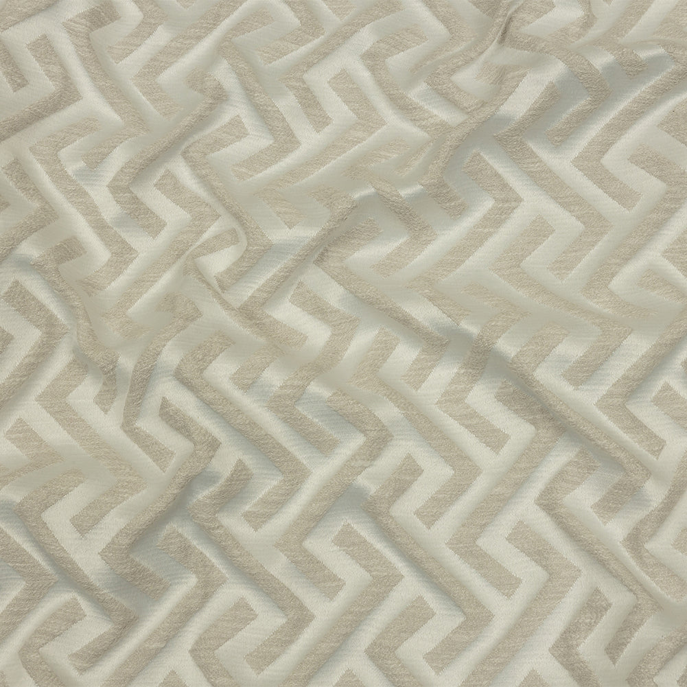 Cotton and Recycled Polyester Drapery Jacquard - Ivory Broken Chevrons - British Imported - Joann Fabrics