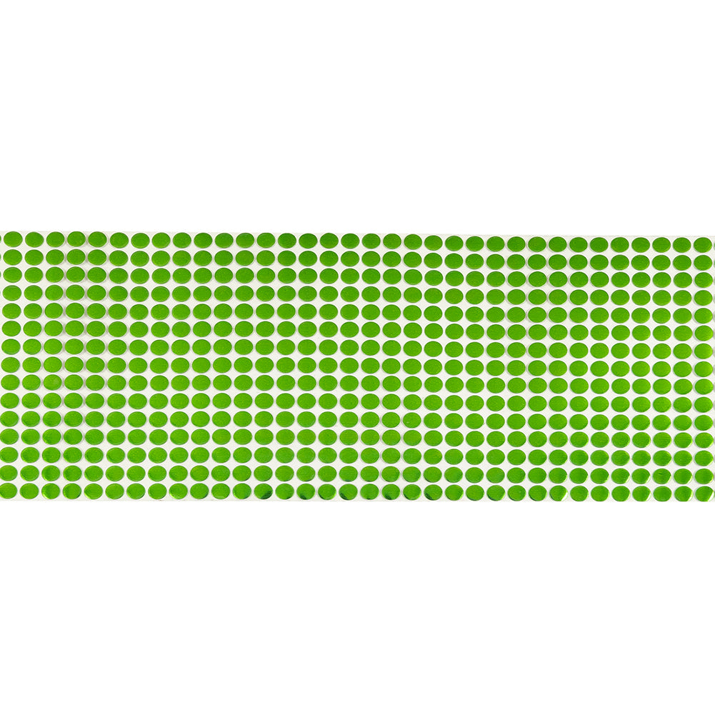 Vintage Metallic Emerald Dots on Clear Iron on Film - 4