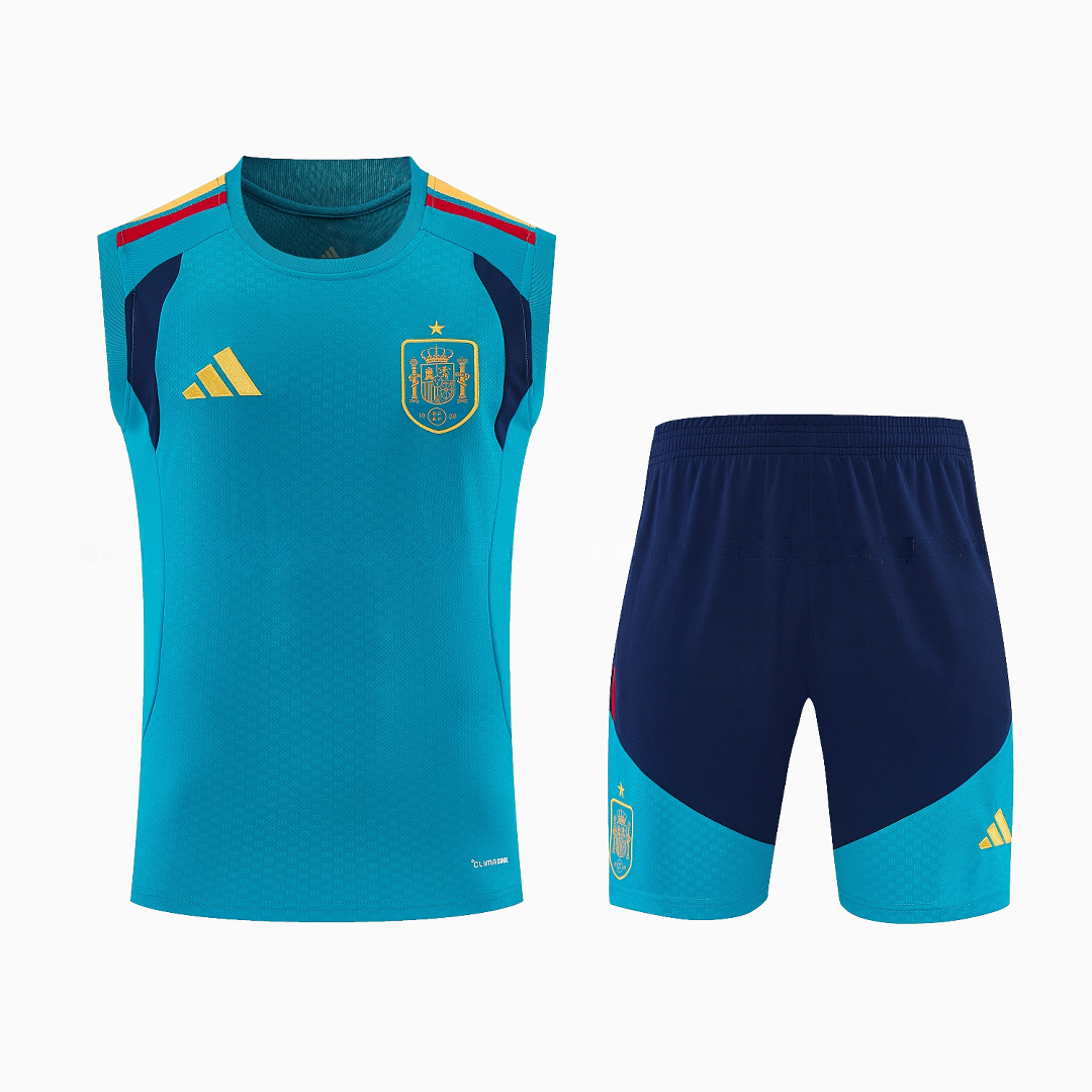 Spain 2026 Vest Training Set - Light Blue Top & Dark Blue Pants - UnitedFutballJersey