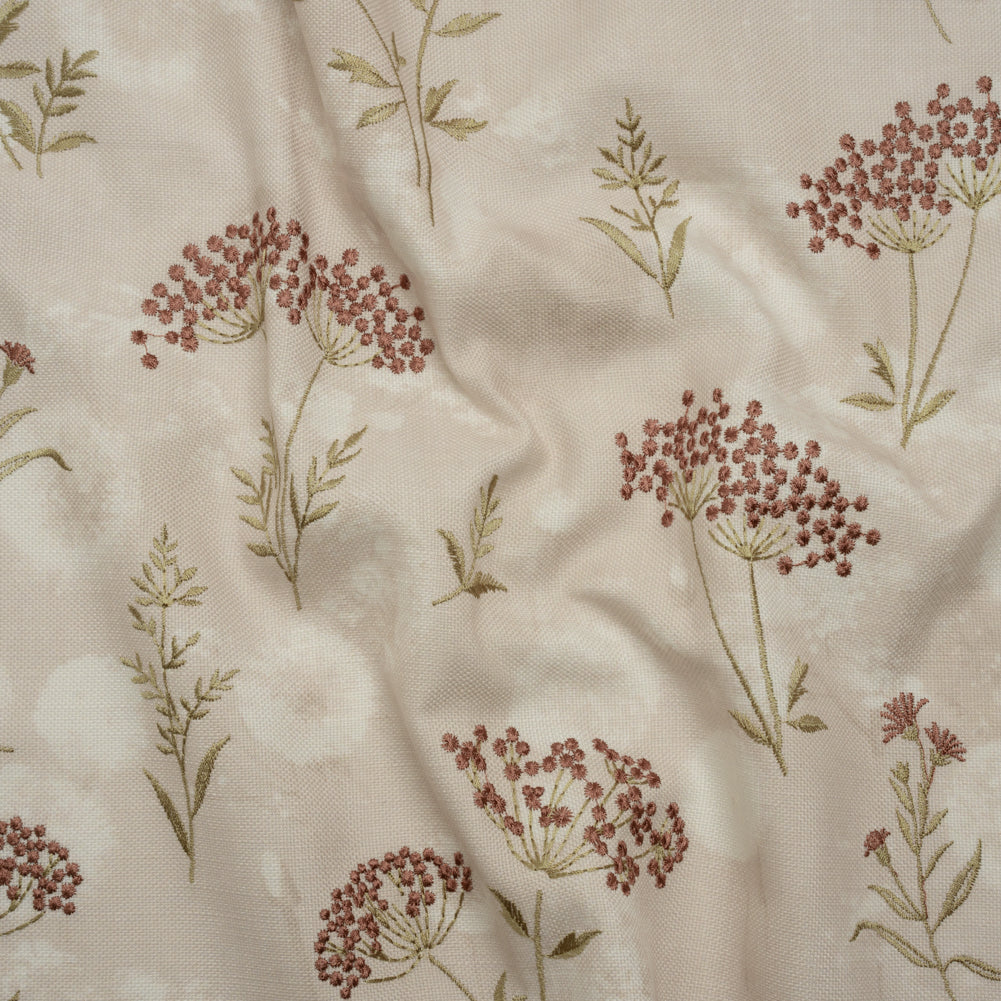 Cotton Canvas Print with Floral Embroidery - Vintage Tie Dye Spots - British Imported - Joann Fabrics